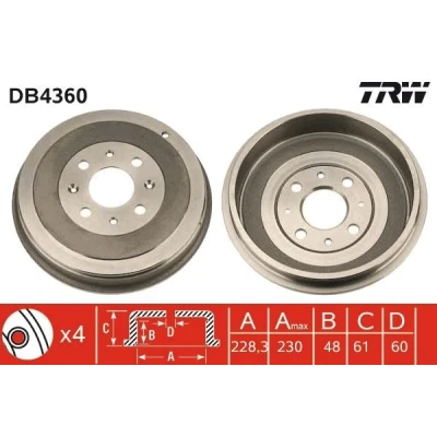 Bilde av TRW DB4360 Bremsetrommel OPEL: Corsa D Hatchback