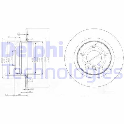 Bilde av DELPHI BG3960 Bremseskiver 296 10 5 fullt ut oljet ubehandlet uten hjullager, ABS sensorring BMW: 3 Sedan, Coupé, 1 Hatchback