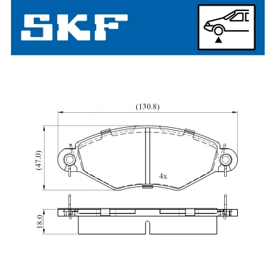 Bilde av SKF VKBP 80470 Bremseklosser ikke klargjort for slitasjeindikator PEUGEOT: 306 Hatchback