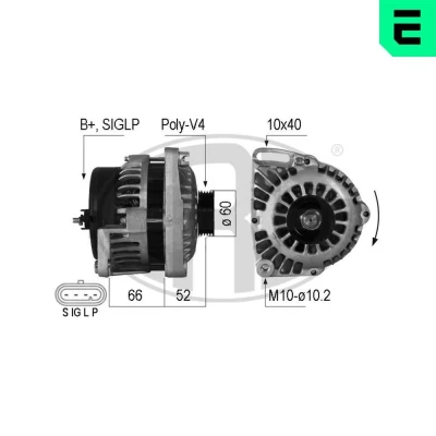 Bilde av ERA 210206A Dynamo 14V 75A RENAULT: Kangoo I Express, CLIO 2