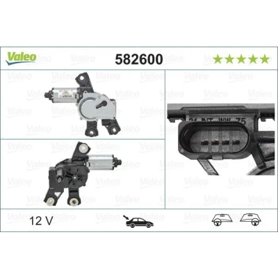 Bilde av VALEO 582600 Vindusviskermotor 12 bak for høyre/venstre ratt VOLKSWAGEN: Passat B7 Variant
