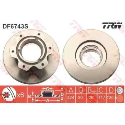 Bilde av TRW DF6743S Bremseskiver 324 30 6 192 ventilert spraylakkert