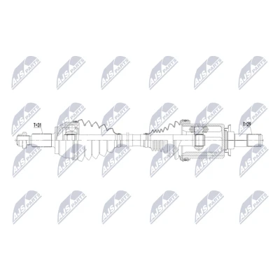 Bilde av NTY NPW LR 048 Drivaksel framaksel venstre 661mm Automatgir 8 gir