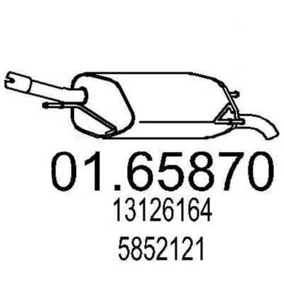 Bilde av MTS 01.65870 Sluttlyddemper 680 OPEL: Corsa C Hatchback