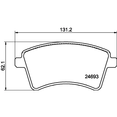 Bilde av HELLA 8DB 355 013 961 Bremseklosser ikke klargjort for slitasjeindikator med bremsecaliperskruer tilbehør MERCEDES BENZ: Citan Van