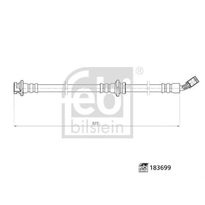 Bilde av FEBI BILSTEIN 183699 Bremseslange framaksel høyre 625 NISSAN: Qashqai 2
