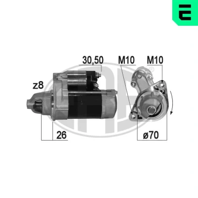Bilde av ERA 220826A Starter 12 1 8 SUZUKI: SWIFT 3, SX4 I Hatchback, Grand Vitara 2 SUV, SUBARU: JUSTY 3
