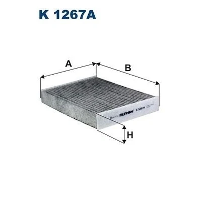 Bilde av FILTRON K 1267A Kupéfilter Karbonfilter 259 191 38 RENAULT: MEGANE 3 Grandtour, GRAND SCENIC 3, TRAFIC Pritsche/Fahrgestell, OPEL: Vivaro B Van