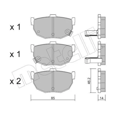 Bilde av Bremseklosser sett METELLI 22 0362 0