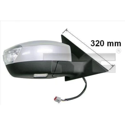 Bilde av Sidespeil Tyc 310 0126 venstre grunnet for elektrisk speiljustering, sammenleggbar, kan varmes opp FORD: S Max Mk1