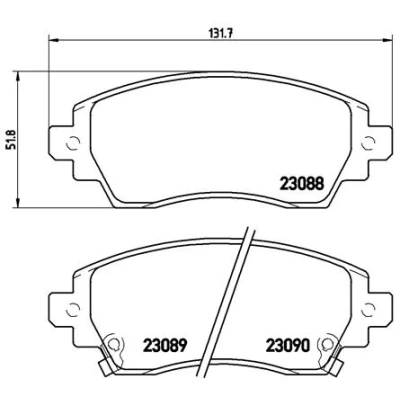 Bilde av BREMBO P 83 042 Bremseklosser med akustisk slitasjevarsel uten tilbehør TOYOTA: Corolla VIII Liftback, Sedan, Stasjonsvogn