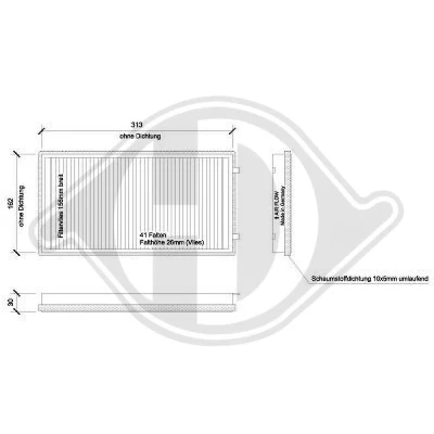 Bilde av DIEDERICHS DCI1093S Kupéfilter Karbonfilter 330 175 30 Climate BMW: 7
