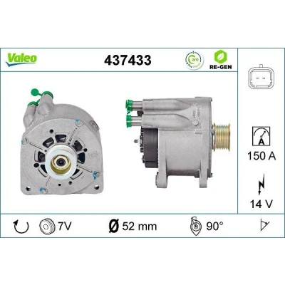 Bilde av VALEO 437433 Dynamo 14V 150A RENAULT: MEGANE 2 Coupe Cabriolet