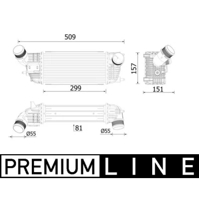 Bilde av MAHLE ORIGINAL CI 613 000P Ladeluftkjøler