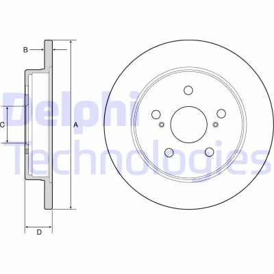 Bilde av DELPHI BG4928C Bremseskiver 281 12 5 fullt ut belagt ubehandlet uten hjullager, ABS sensorring TOYOTA: C HR, RAV4 V, LEXUS: NX