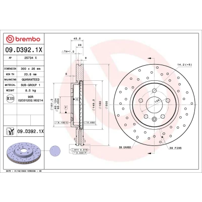 Bilde av Bremseskive BREMBO 09.D392.1X