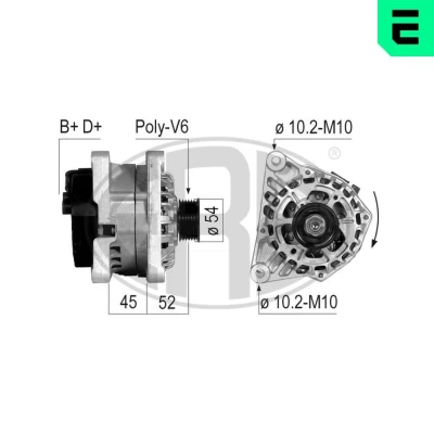 Bilde av Dynamo, citroën,fiat,peugeot, 5705 2A, 4R, 4T, FW, 96 237 271, 9621791680, 9623727180
