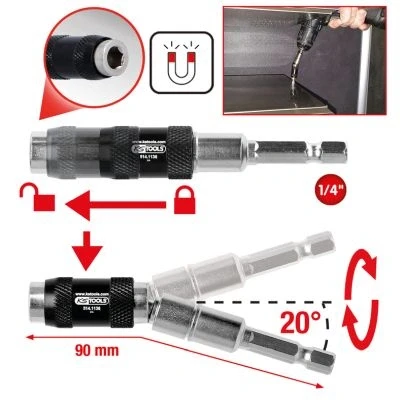 Bilde av KS TOOLS 514.1136 Bitsholder 90 magnetisk 1/4