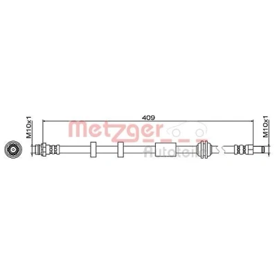 Bilde av METZGER 4111468 Bremseslange framaksel venstre, høyre 409 M10x1 VOLVO: XC70 II Stasjonsvogn