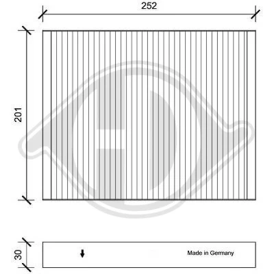 Bilde av DIEDERICHS DCI0220 Kupéfilter pollenfilter 252 201 30 Climate HYUNDAI: ix55