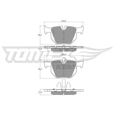 Bilde av TOMEX brakes TX 15 14 Bremseklosser bakaksel klargjort for slitasjeindikator BMW: 3 Touring, Sedan, X1