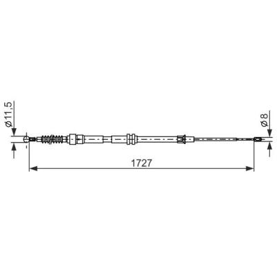 Bilde av BOSCH 1 987 482 872 Bremsekabel 1727, 561 VOLKSWAGEN: Caddy 3