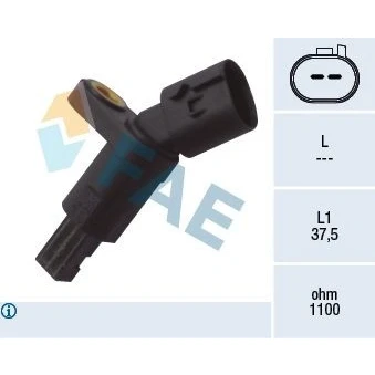 Bilde av FAE 78016 ABS Sensor bakaksel uten kabel induktiv 2 VOLKSWAGEN: Golf 5, 4, 4 Variant, AUDI: TT Coupé, A3 Hatchback