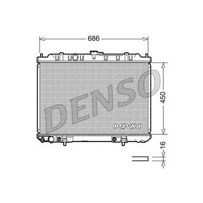 Bilde av DENSO DRM46008 Radiator Aluminium 450mm 686mm 16mm NISSAN: X Trail