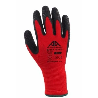 Bilde av PROFITOOL 0XREK0207/L Vernehandske svart, Rød lateks, Polyester L