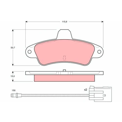 Bilde av TRW GDB1112 Bremseklosser inkl. slitasjevarselkontakt FORD: MONDEO 1 Kombi, Cougar Coupé,