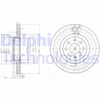 Bilde av DELPHI BG3944 Bremseskiver 284 22 4 ventilert oljet ubehandlet uten hjullager, ABS sensorring OPEL: Corsa D Hatchback, E Adam