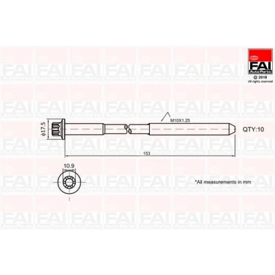 Bilde av FAI AutoParts B701 Sylindertoppskrue utvendig torx 10 OPEL: Insignia A Sports Tourer, Combo C Varebil / Stasjonsvogn, Mokka X