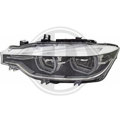 Bilde av DIEDERICHS 1218983 Frontlykter venstre LED med kjørelys (LED) uten styring motor for høydejustering hovedlys BMW: 3 Sedan