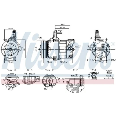 Bilde av NISSENS 891034 Kompressor DV9 12 PAG 46 YF R 1234yf