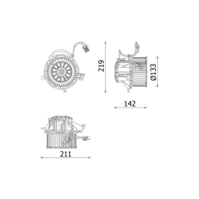 Bilde av MAHLE ORIGINAL AB 318 000P Interiørvifte for venstreratt OPEL: Zafira B, Astra J Sports Tourer