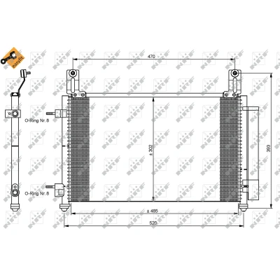 Bilde av NRF EASY FIT 35796 Kondensator med tørker, tetningsring 11,8 Aluminium 480