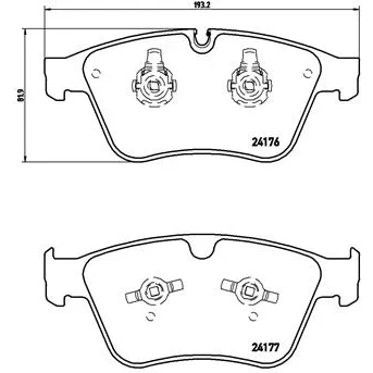 Bilde av BREMBO P 50 105 Bremseklosser klargjort for slitasjeindikator med kolbleklips uten tilbehør MERCEDES BENZ: ML Klasse, R Klasse