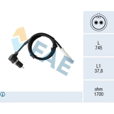 Bilde av Sensor, hjulturtall, Venstre bakaksel, renault kangoo, kangoo express, 77 00 301 311