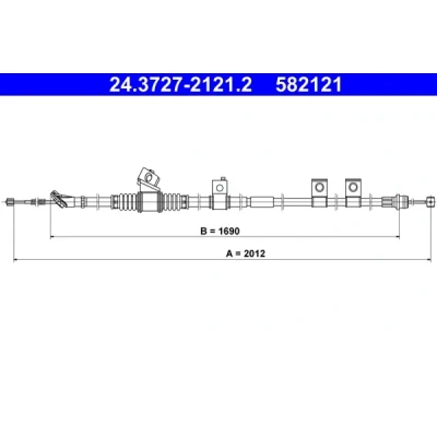 Bilde av ATE 24.3727 2121.2 Bremsekabel 2012 MITSUBISHI: PAJERO 4