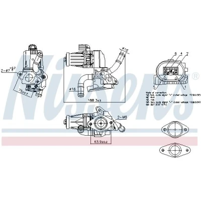 Bilde av NISSENS 98232 EGR Ventil uten kjøler FORD: Transit Mk6 Minibuss, Van, Flatvogn lastebil/Chassis
