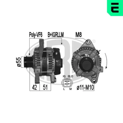 Bilde av ERA 209360A Dynamo 14V 100A TOYOTA: Avensis III Stasjonsvogn, RAV4 SUV, Auris Hatchback