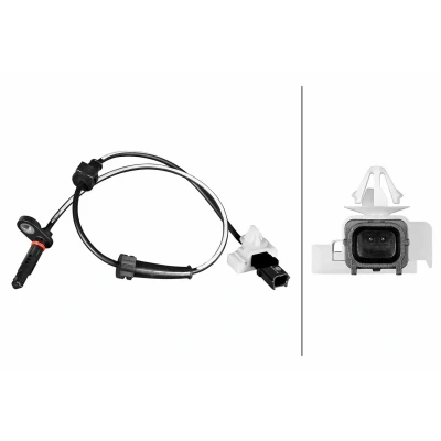 Bilde av HELLA 6PU 358 217 521 ABS Sensor med klammer Hall prinsipp 2 569 HONDA: Accord 7 Limousine