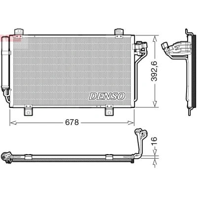 Bilde av DENSO DCN44015 Kondensator med tørker R 134a