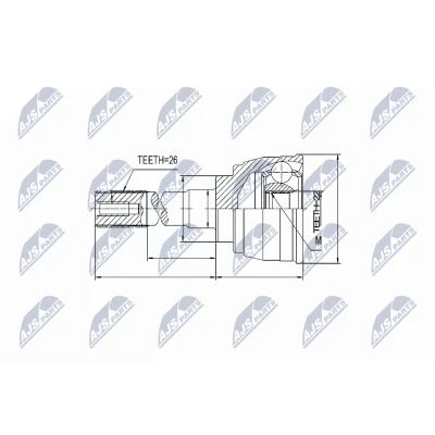 Bilde av Leddsett, drivaksel, Hjulside, suzuki grand vitara i, samurai terrängbil täckt, vitara, cabrio, x 90, 44131 60A01, 44132 60A00