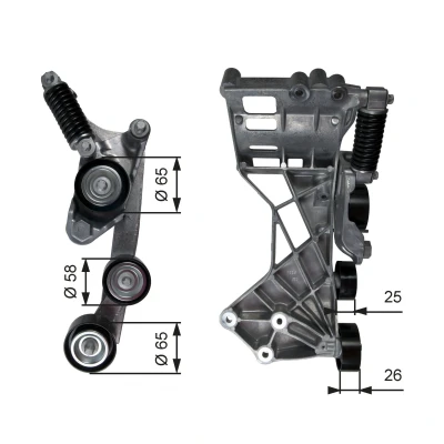 Bilde av GATES T39136 Strammerull FleetRunner Micro V Stretch Fit MERCEDES BENZ: B Klasse, A Klasse