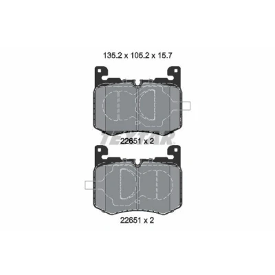 Bilde av TEXTAR 2265101 Bremseklosser klargjort for slitasjeindikator JAGUAR: F Pace, LAND ROVER: Range Rover Velar