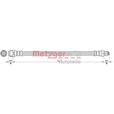 Bilde av METZGER 4110317 Bremseslange 606 MERCEDES BENZ: GL, ML Klasse
