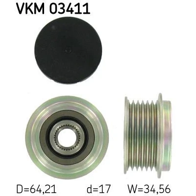 Bilde av SKF VKM 03411 Frihjul Dynamo 34,6 FORD: S Max Mk1, MONDEO 4 Turnier, 4, VOLVO: V70 3