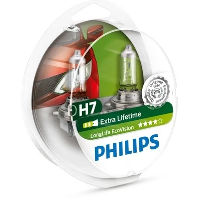 Bilde av Halogenlampe PHILIPS LongLife EcoVision H7 PX26d, passer mange bilmodeller, 000000000H7, 00000000H7, 0000000H7, 000000H7, 002 544 00 94,