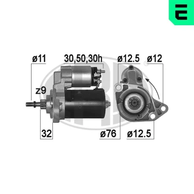 Bilde av ERA 220097A Starter 12 0,8 9 VOLKSWAGEN: GOLF 3, 2, Jetta 2